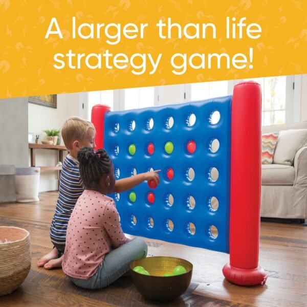 Jumbo 4-Foot Inflatable 4-in-a-Row Sorting and Strategy Game - Image 3