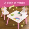 Rainbow Unicorn Table and Chairs Playroom Furniture Set - Image 3