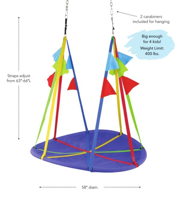 58-Inch Rainbow Flag Round Swing - Image 4