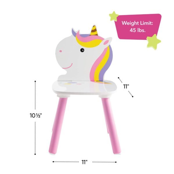 Rainbow Unicorn Table and Chairs Playroom Furniture Set - Image 5