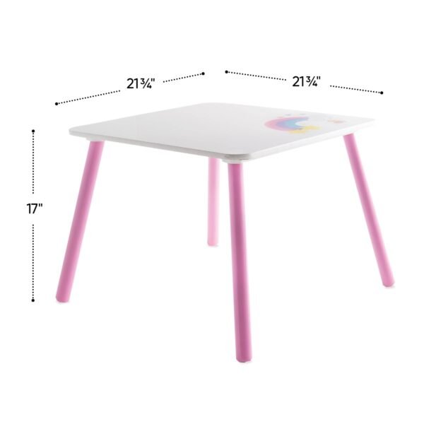 Rainbow Unicorn Table and Chairs Playroom Furniture Set - Image 4