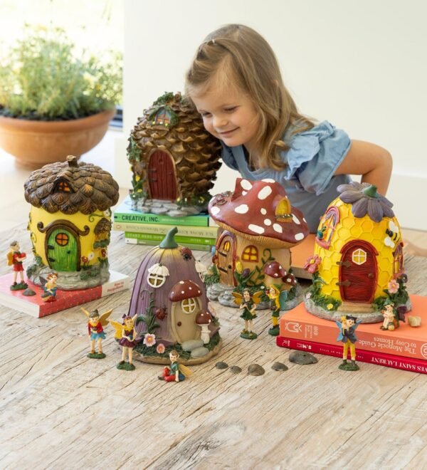 Fairy Village Set with 5 Houses and 10 Fairies - Image 2