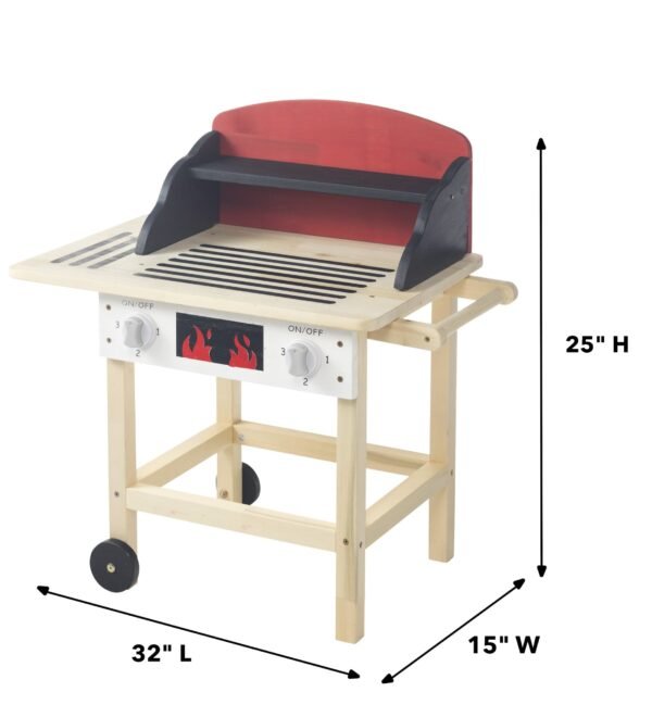 Wooden BBQ Grill Set with Accessories - Image 4