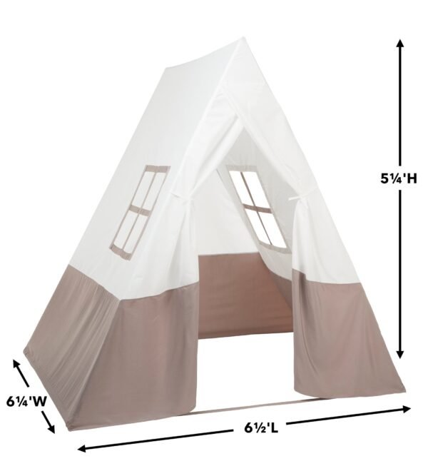 7-Foot A-Frame Tent with Sturdy Metal Poles & LED String Lights Set - Image 4