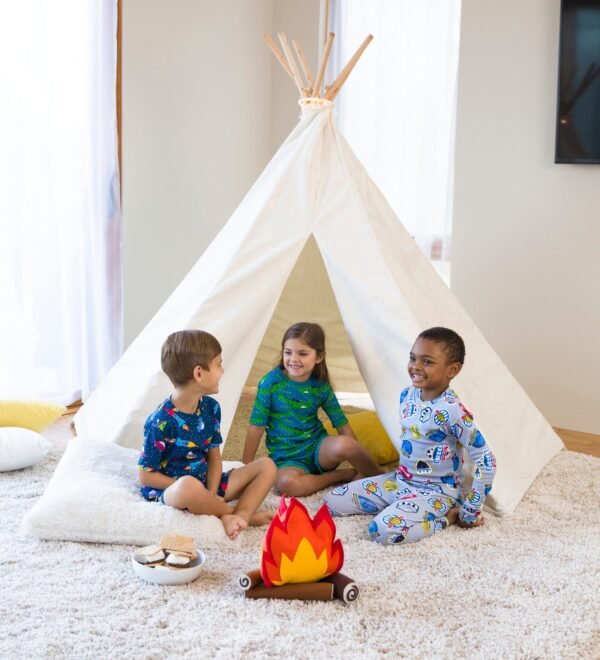 7-Foot Cotton Canvas Indoor and Outdoor Tent with Lights - Image 4