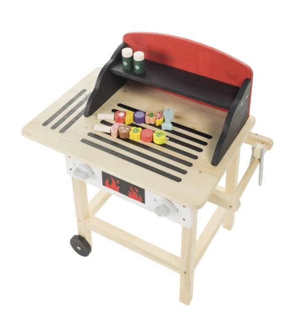 Wooden BBQ Grill Set with Accessories - Image 8