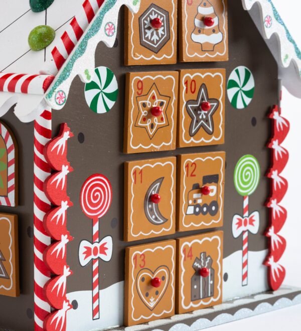 Wooden Gingerbread Advent House - Image 4