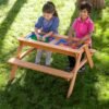 Wooden 2-in-1 Picnic Table Sensory Play Station - Image 11