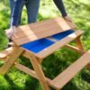 Wooden 2-in-1 Picnic Table Sensory Play Station - Image 8